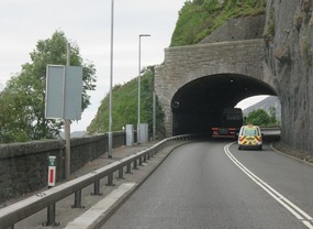 going through the tunnels at Penmaenmawr