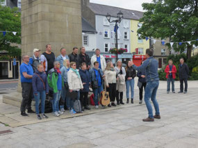 Choir from Norway practising in Town Square