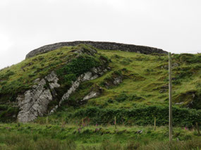 Looking up to Leacanabuaile Stone Ring Fort