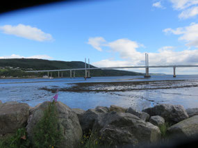 View of cable-stayed Kessock Bridge