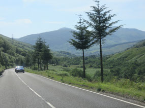 Driving through the valley of Glen Ogle