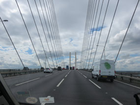 Going over the Thames River on Dartford Crossing