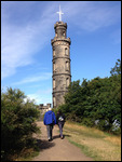 Larry and Erin walking to the Tower