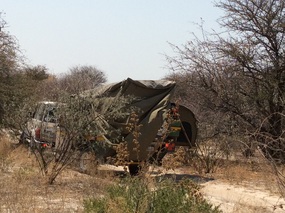 The Emmanuel's and tent on the move