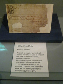 A million pound note from the 19th century