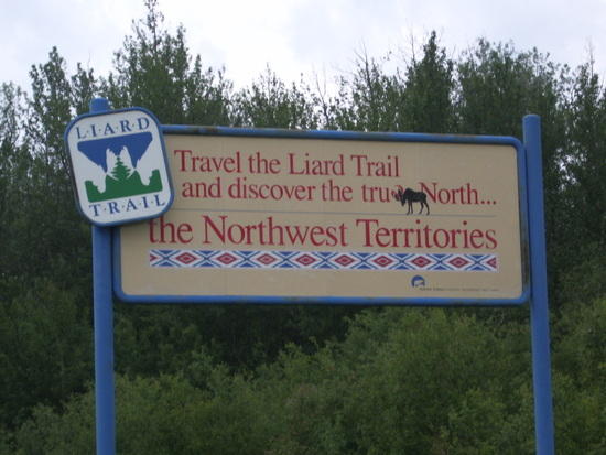 Northwest Territories NWT Liard Trail highway route marker road sign Canada