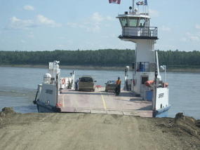 27 - crossing the Mackenzie River on my way back