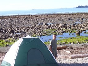 camping on Mussel Beach (Ucluelet)