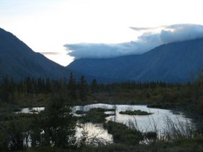- evening creeps into the landscape