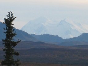 - first of many views of Mt. McKinley (Mt. Denali)