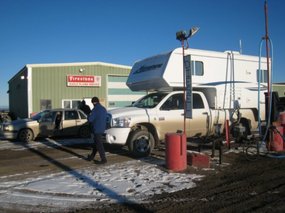 - filling up for the trip north