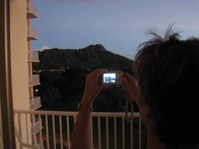 - view towards Diamond Head from our hotel room