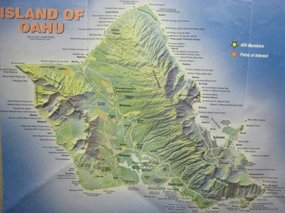 - Haleiwa located at 5 o'clock to the U