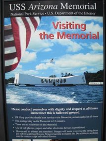 - the memorial built on top of sunken USS Arizona