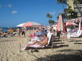 - the beach, surprisingly uncrowded