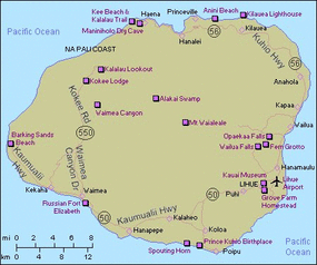 - Princeville on the northern coast