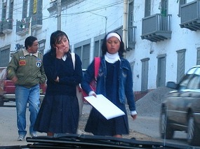 - on the way to school