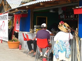- enjoying a drink on the pier