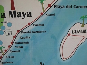 - Cozumel located just off the coast
