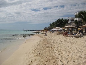 - white sable sand and azure seas