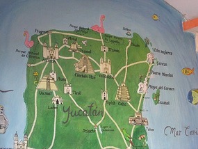 - from Playa del Carmen south to Tulum