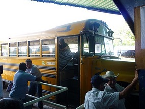 - taking the school bus to Boquete from David"