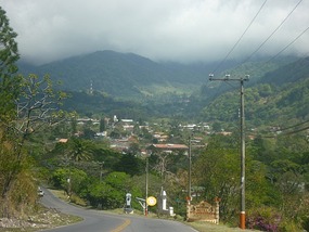 - photo of Boquete taken from moving bus