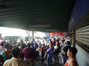 - crowded bus station in David