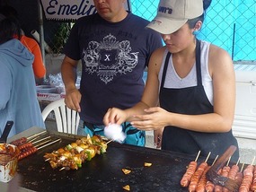 - grilling for the tourists