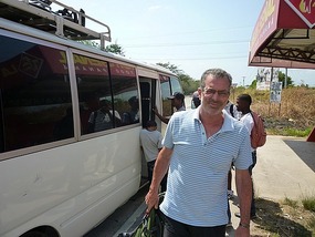 - Robert getting off the bus near Farallon