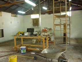 - working on the interior