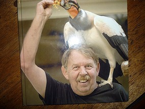 - Jan with one of his rare birds