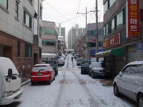 my street covered in snow