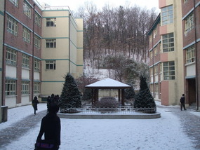 snow in playground