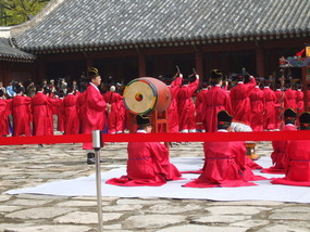 Banging Drum as Rituals Begin