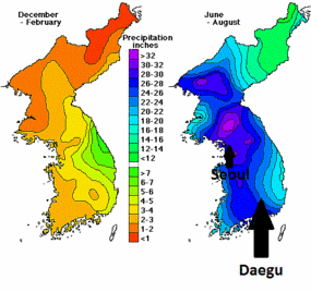 Korea Rainfall Map