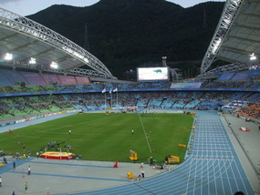 Night Descends over the Stadium