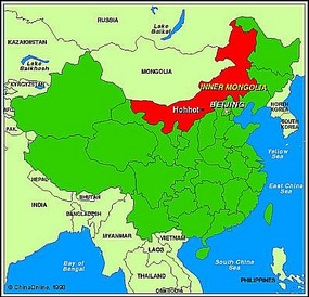 Map of Inner Mongolia China Province