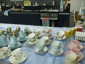 Chinaware Laid out for Welcome Tea