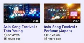 7000+ hits for Tata Young & 1000+ for Perfume