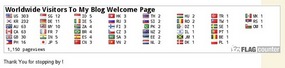Worldwide Visitors to Blog Welcome Page