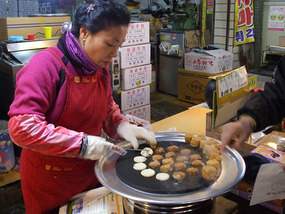 Buying Bean Paste Donuts