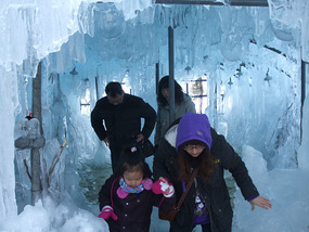 Family in Ice Home