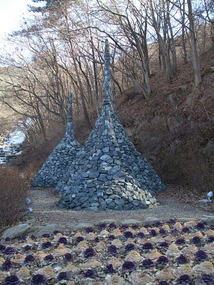 Stone Stupas at Entrance