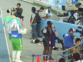 Winner with Reporter