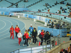 Womens Hammer Throwers Leave Field