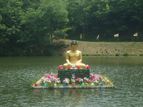 Floating Buddha in Lake