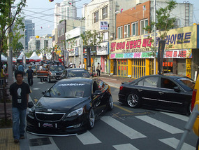 Cars Lining Street
