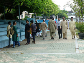 Arriving in School Playground