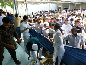Handing out Kheer